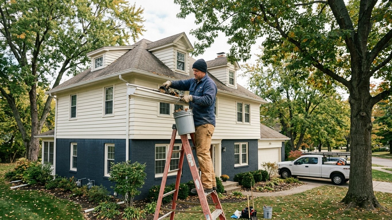 Homeowner reviewing a written gutter service quote