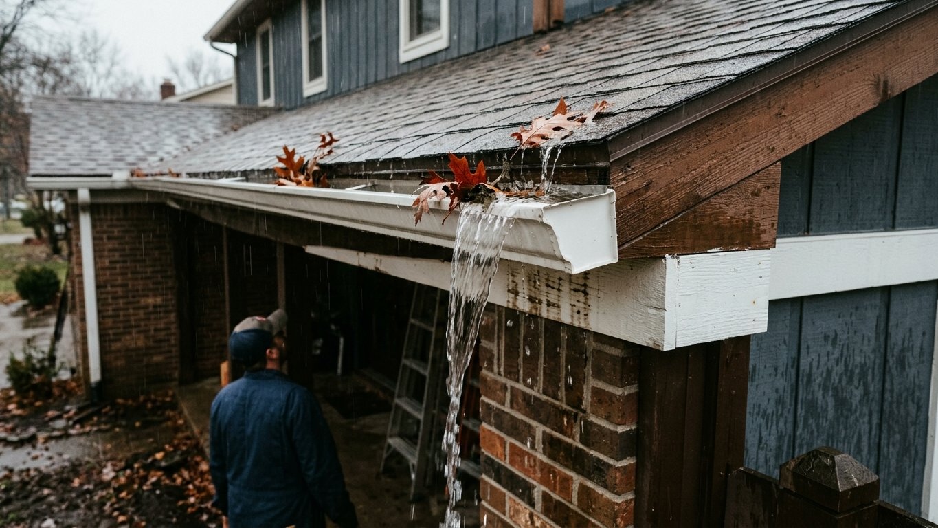 Editorial photo illustrating: Signs You Need Gutter Repair — Before Water Damage Sets In